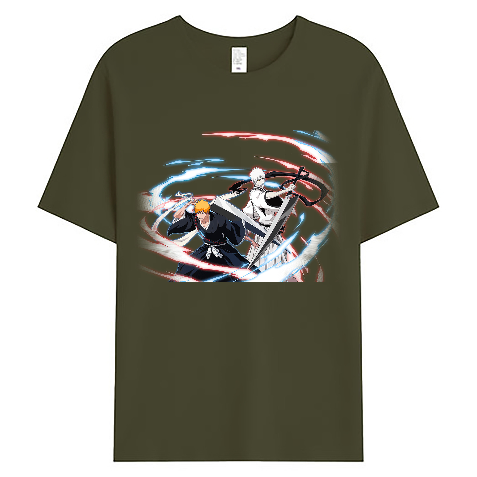 （画像用） ブリーチ 黒崎一護（くろさき いちご）BLEACH Kurosaki Ichigo 綿100％ メンズ半袖Tシャツ｜肌触りやわらか＆通気性
